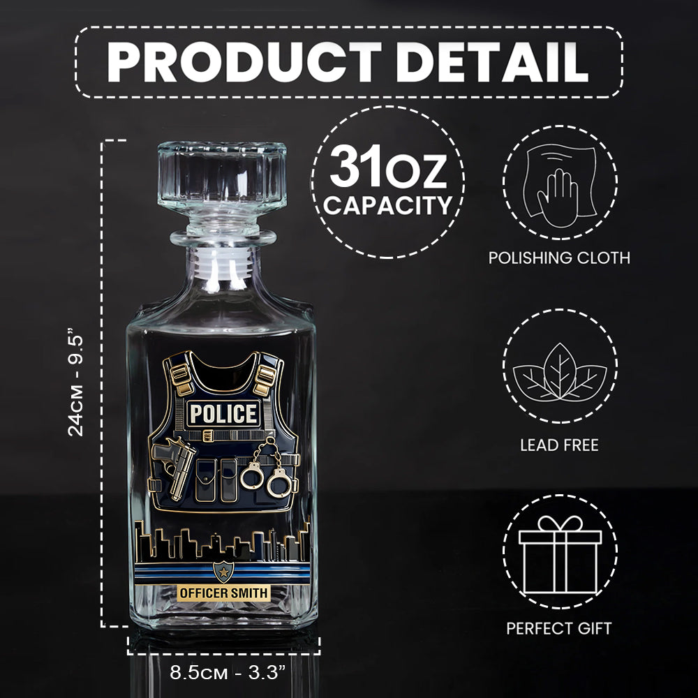 Serve & Protect - Personalized Police Officer Whiskey Decanter Set