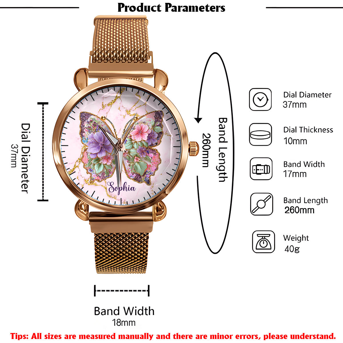 Love Butterfly - Personalized Butterfly Women Hand Watch