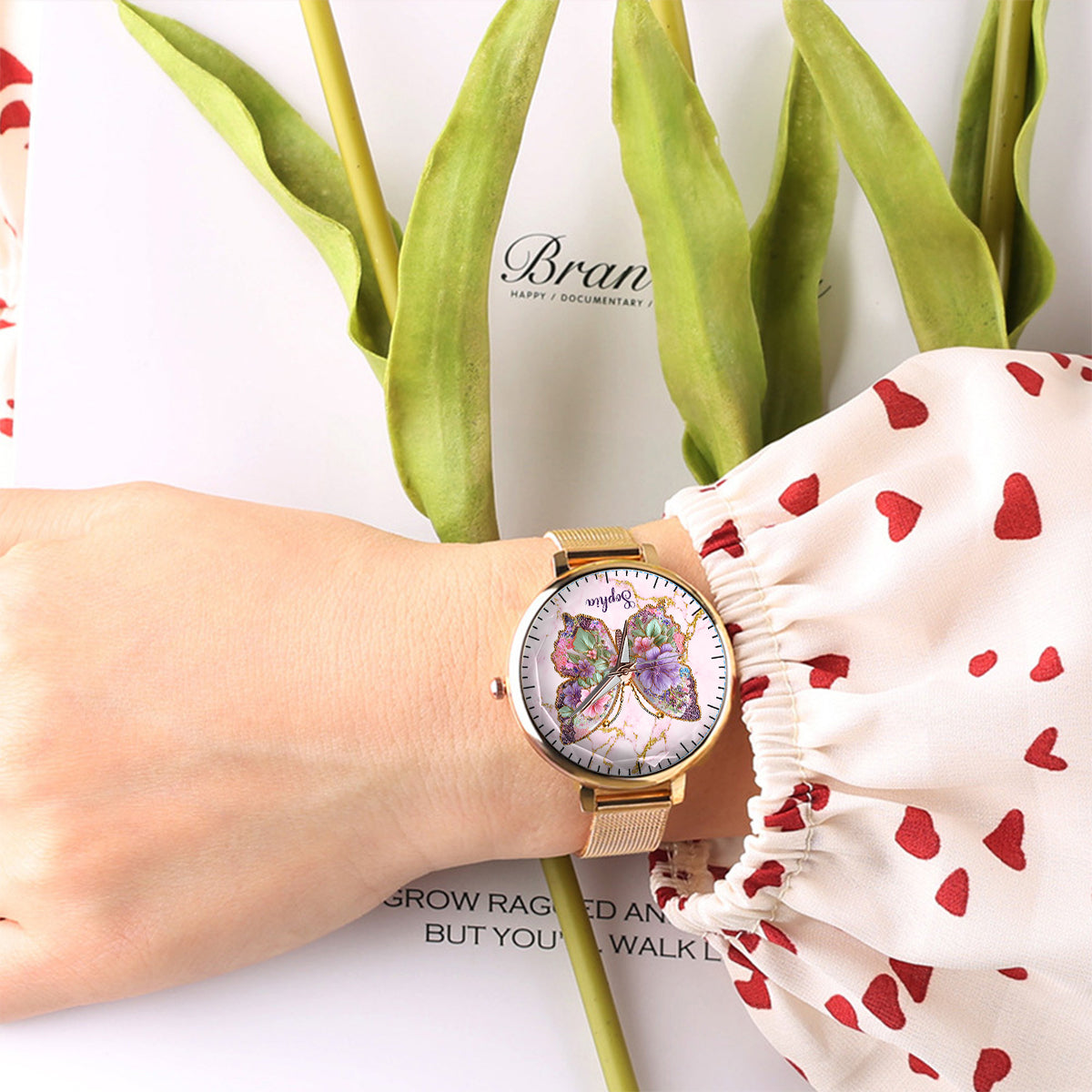 Love Butterfly - Personalized Butterfly Women Hand Watch