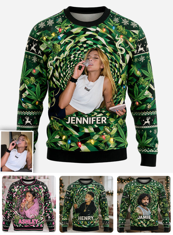 Stoner - Personalized Weed Ugly Sweater