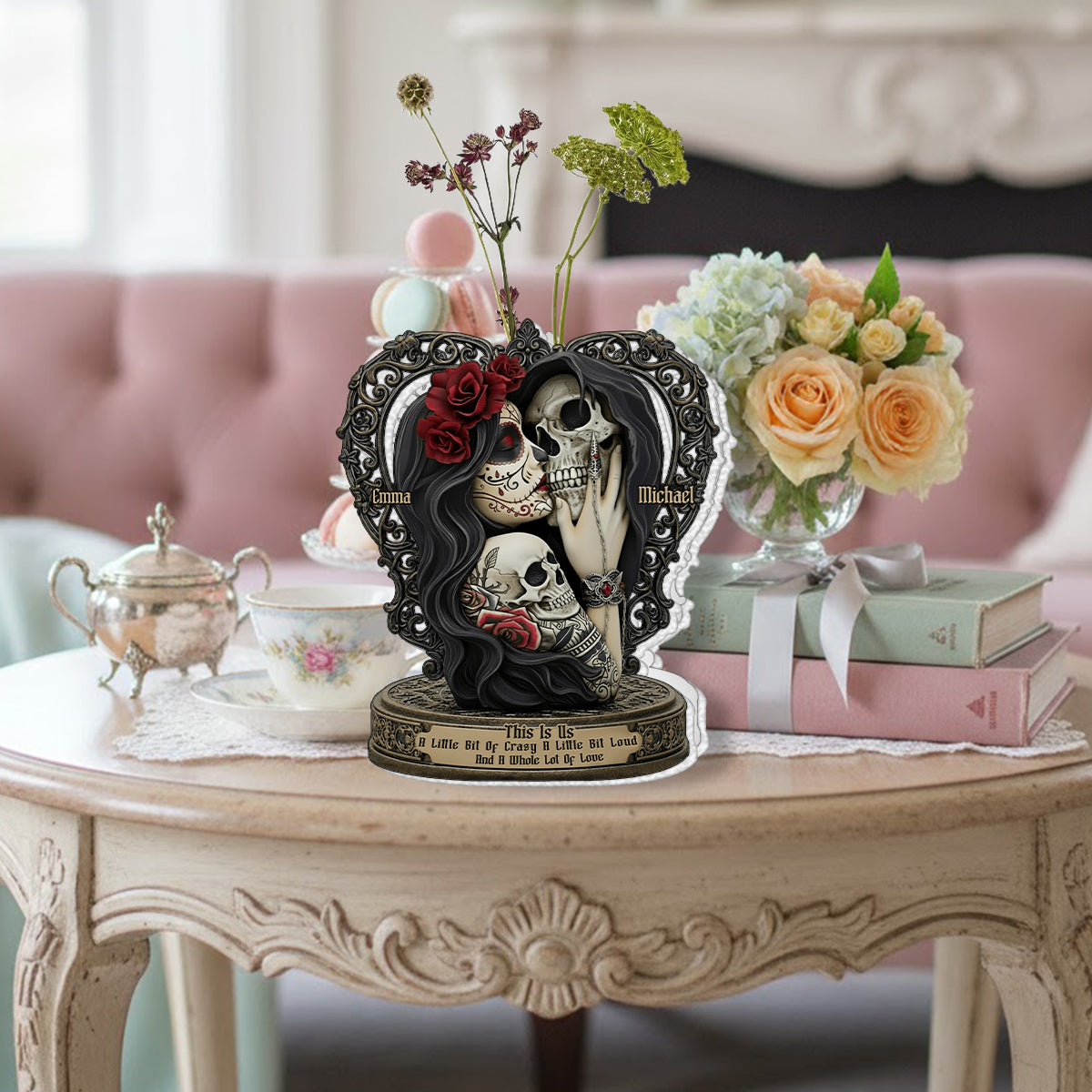 This Is Us - Personalized Skull Custom Shape Acrylic Flower Vase