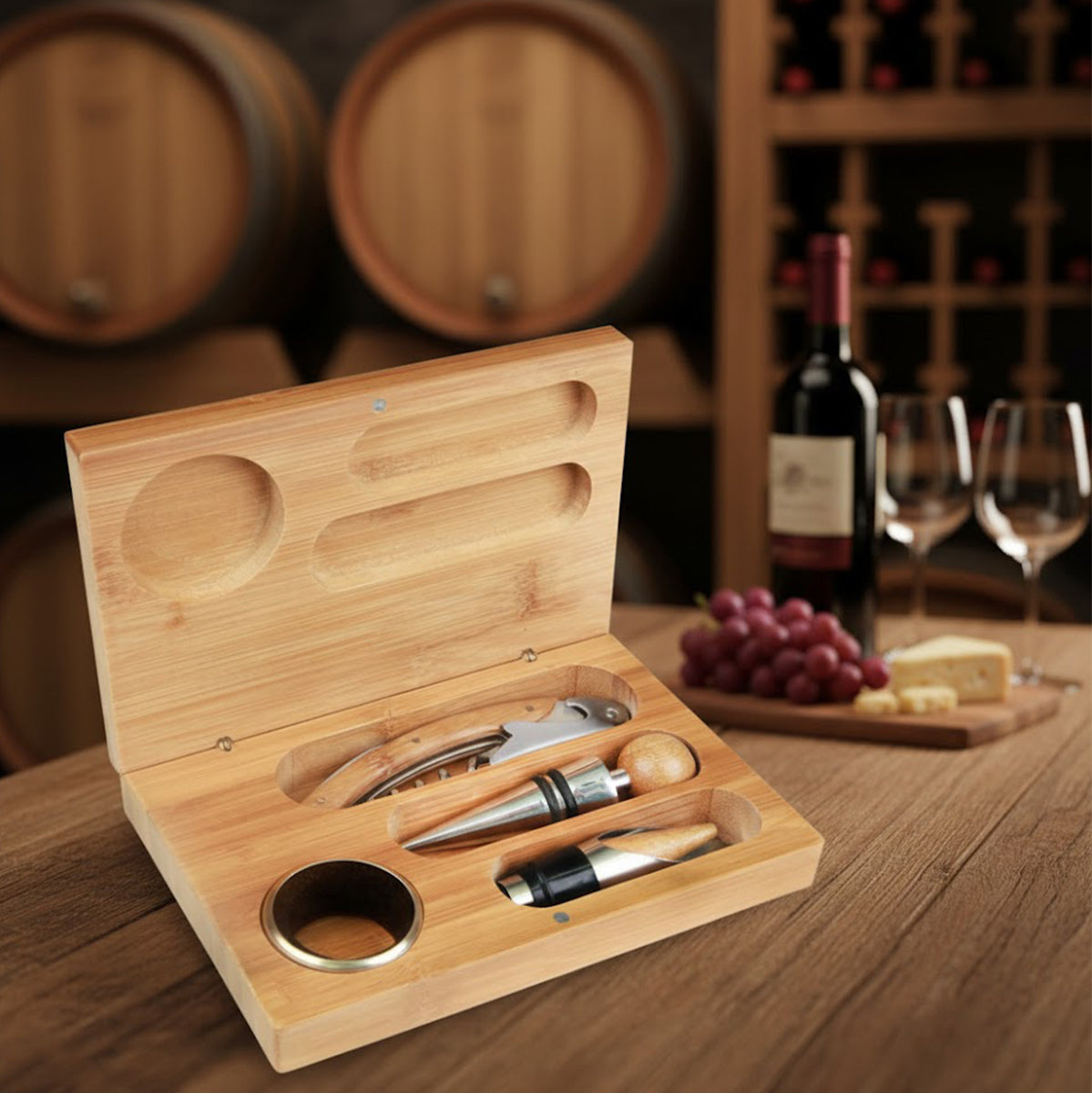 Annoying Each Other - Cartoonish Exaggerated Mascot - Personalized Wine Wine Opener Set