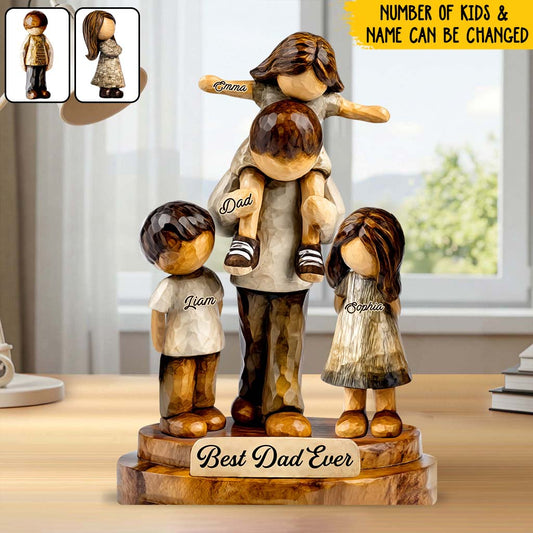 Best Dad Ever - Personalized Father Custom Shaped Acrylic Plaque