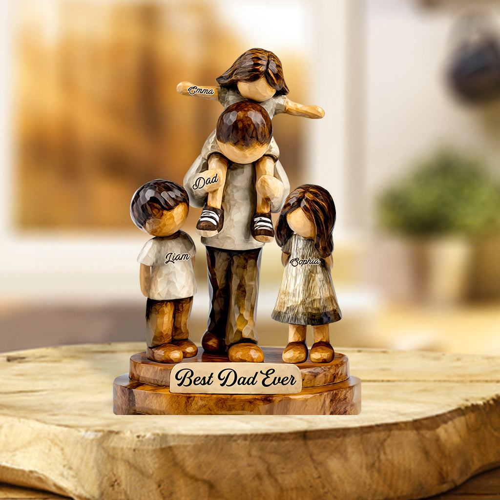 Best Dad Ever - Personalized Father Custom Shaped Acrylic Plaque