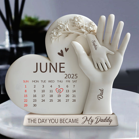 The Day You Became My Daddy - Personalized Father Custom Shaped Acrylic Plaque
