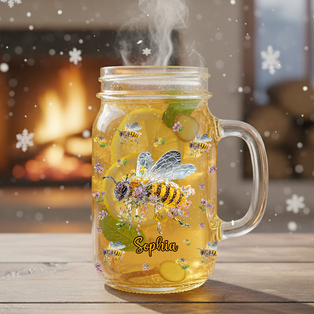 Bee Kind - Personalized Bee Mason Jar Cup