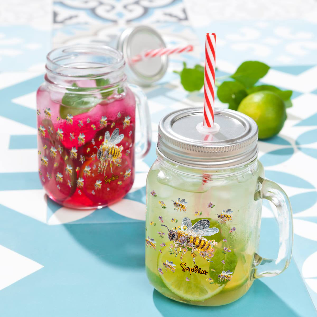 Bee Kind - Personalized Bee Mason Jar Cup