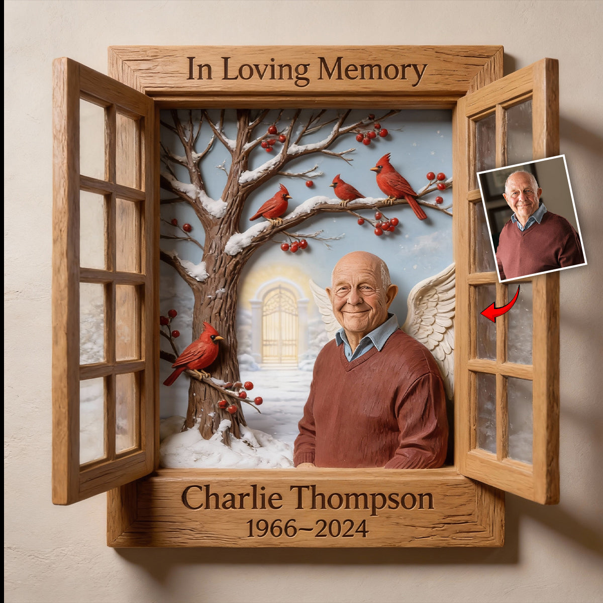 In Loving Memory - Personalized Memorial Custom Shaped Wood Sign