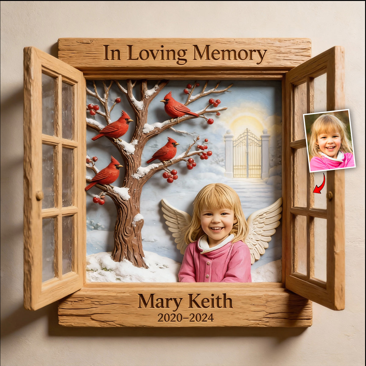 In Loving Memory - Personalized Memorial Custom Shaped Wood Sign