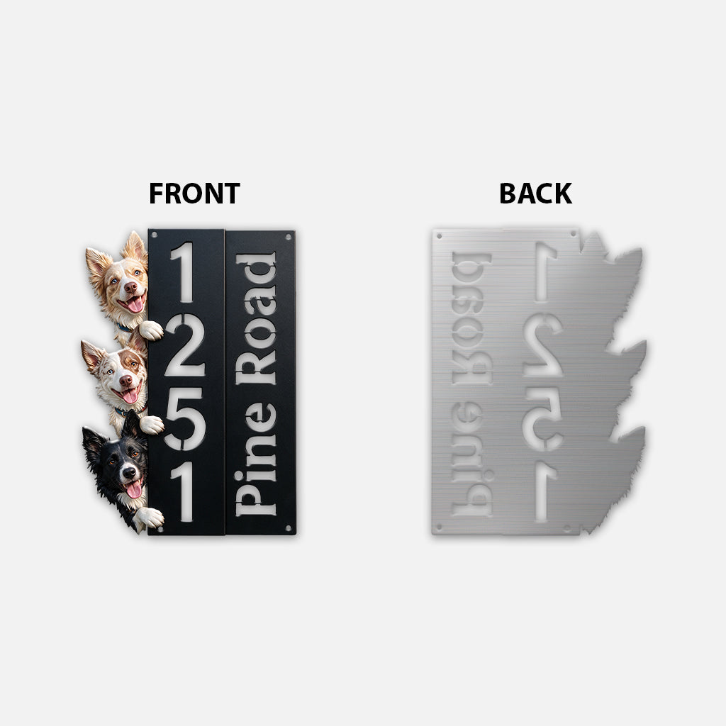 Welcome Home - Personalized Dog 3D Printed Cut Metal Sign