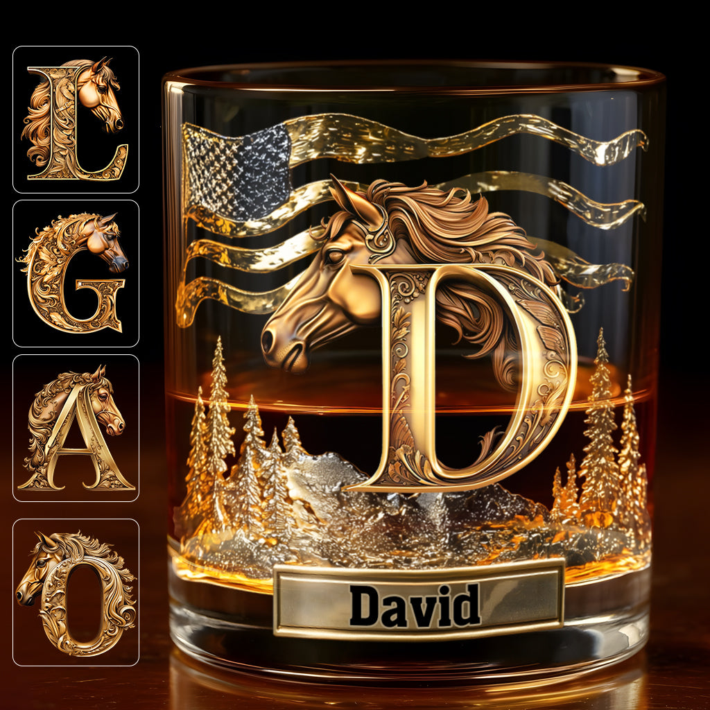 Love Horses - Personalized Horse Whiskey Glass