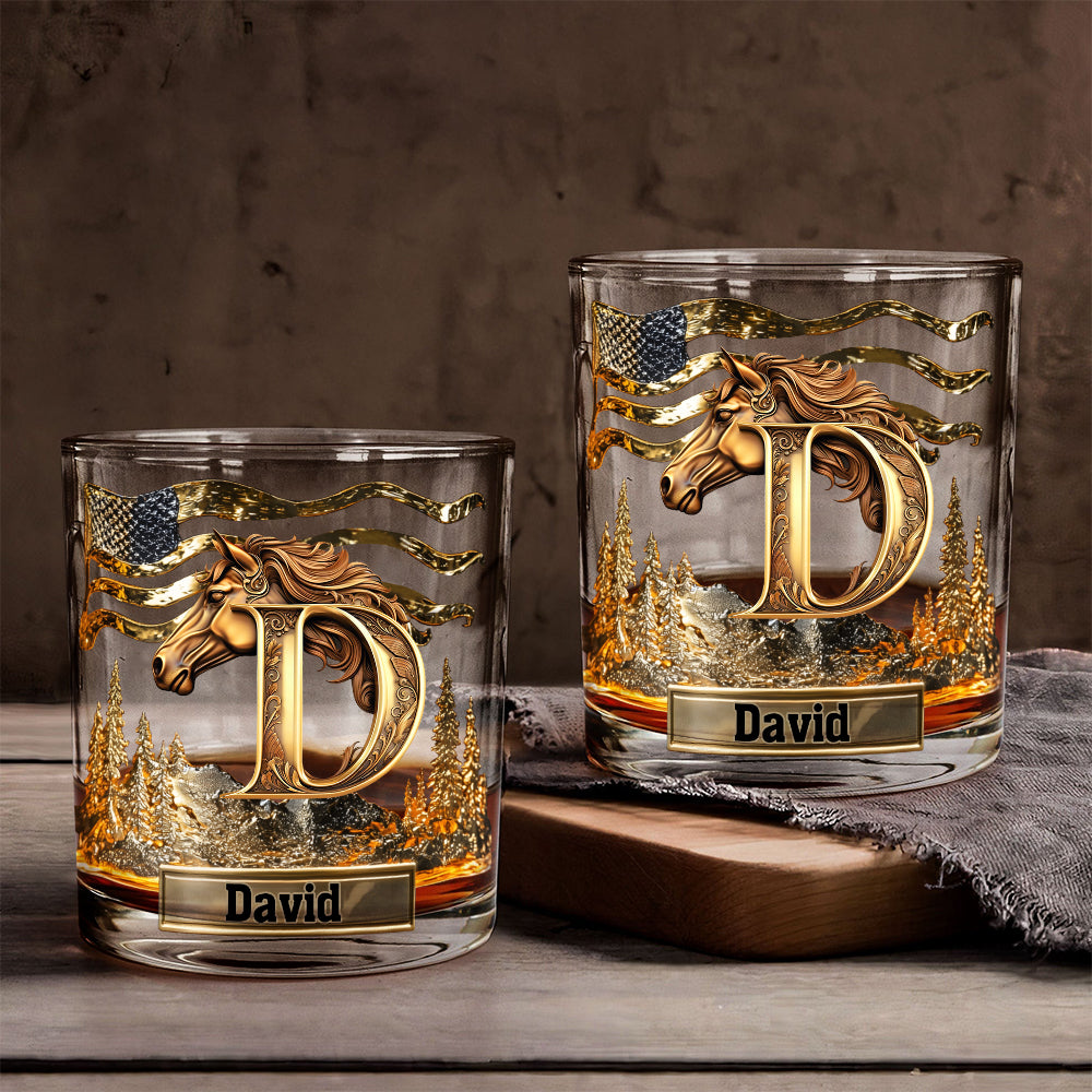 Love Horses - Personalized Horse Whiskey Glass