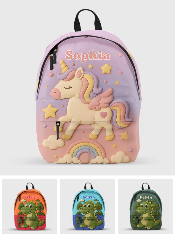 Cute Unicorn - Personalized Kid Backpack
