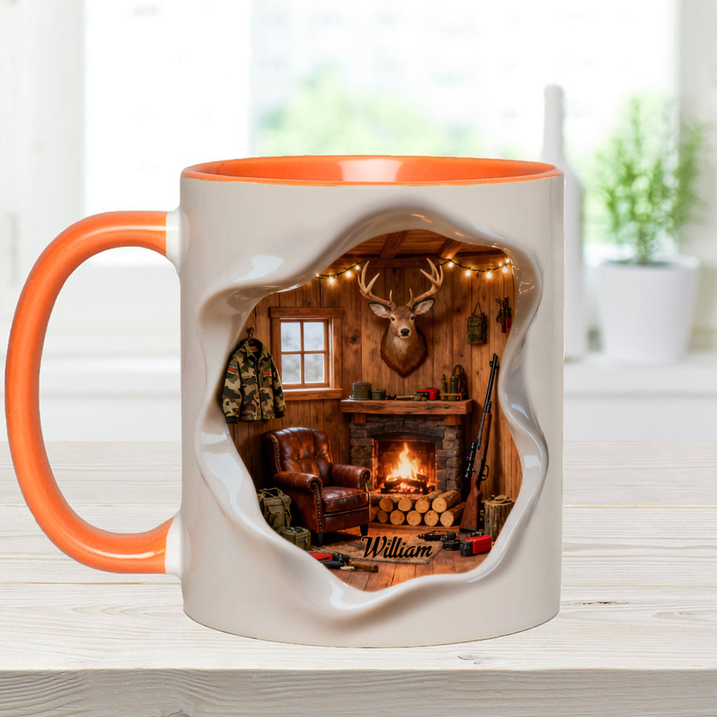 Love Hunting Hunting Cabin Miniature Room - Personalized Hunting Accent Mug