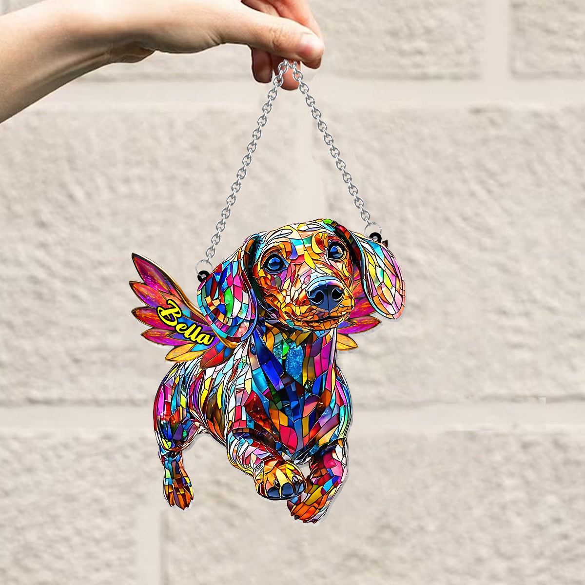 I Miss You - Personalized Dog Window Hanging Suncatcher Ornament