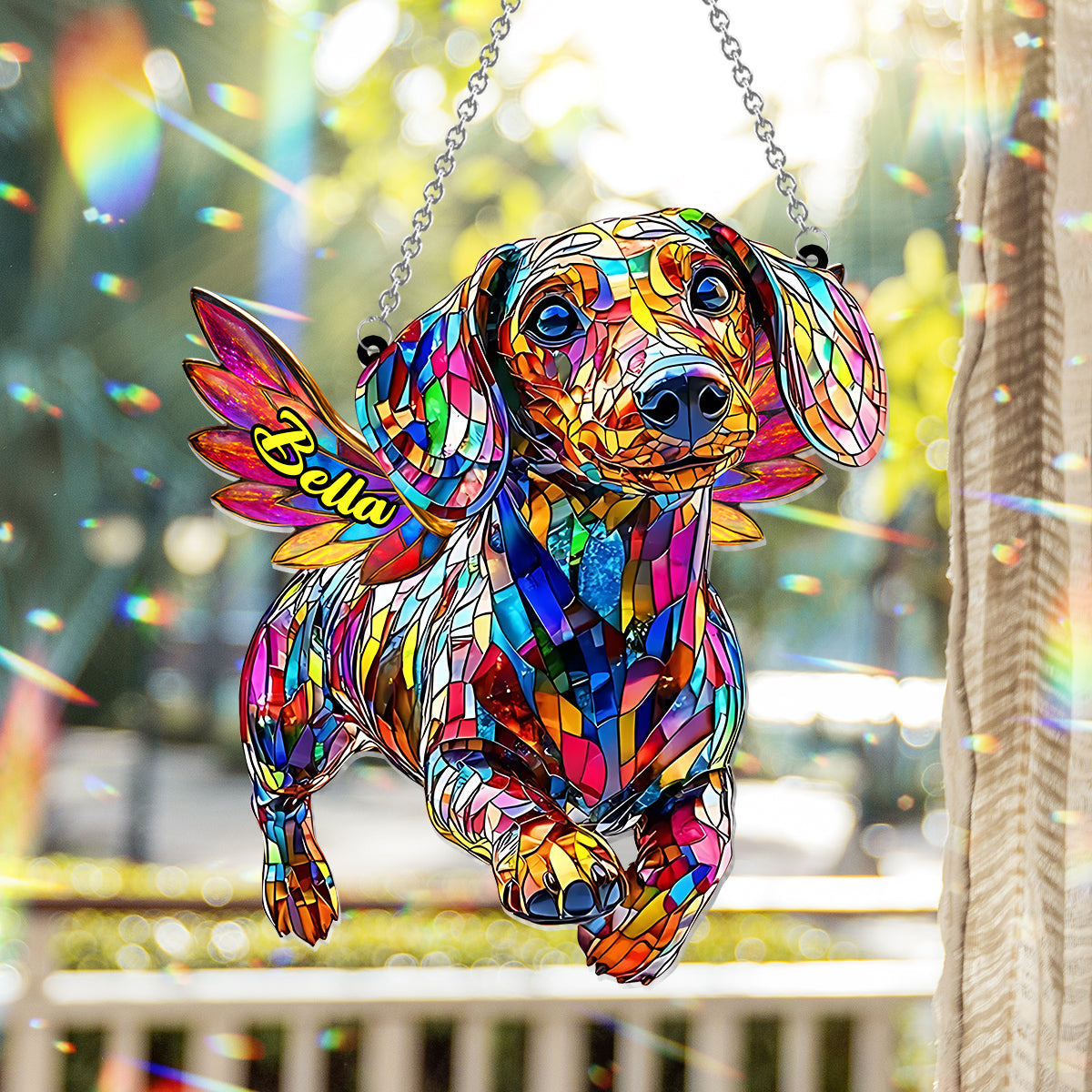 I Miss You - Personalized Dog Window Hanging Suncatcher Ornament