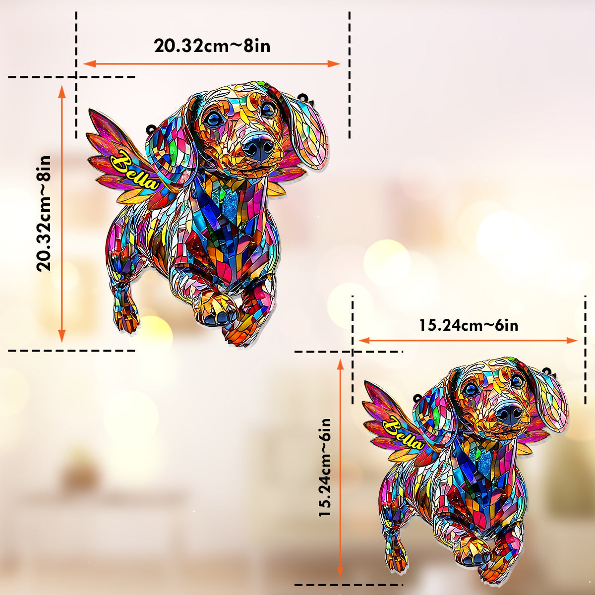 I Miss You - Personalized Dog Window Hanging Suncatcher Ornament