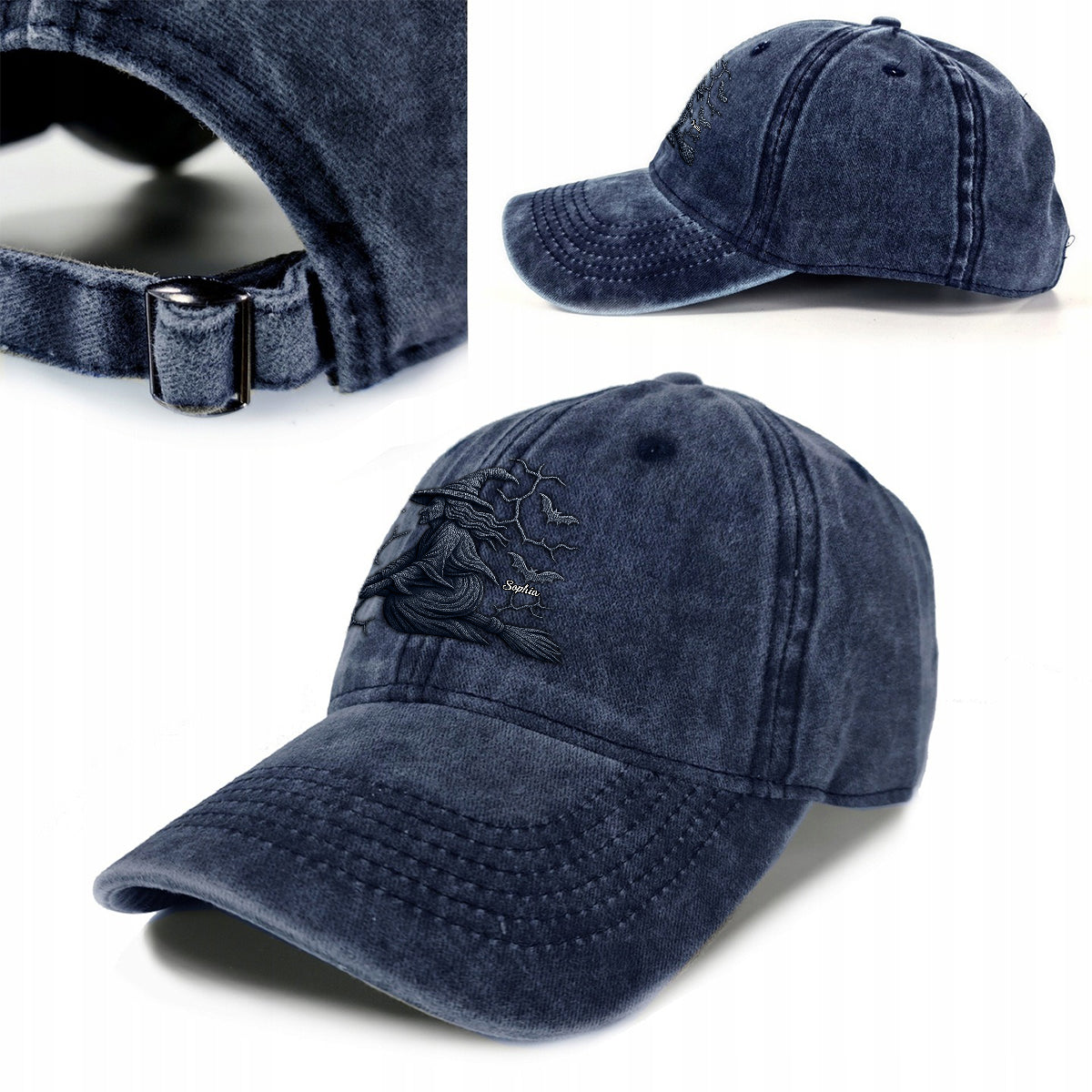 Beware Of The Witch - Personalized Witch Washed Denim Cap