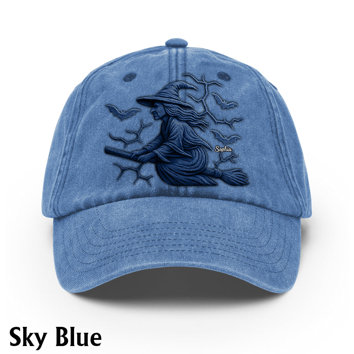 Beware Of The Witch - Personalized Witch Washed Denim Cap