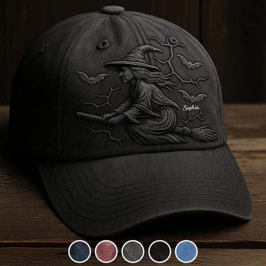 Beware Of The Witch - Personalized Witch Washed Denim Cap