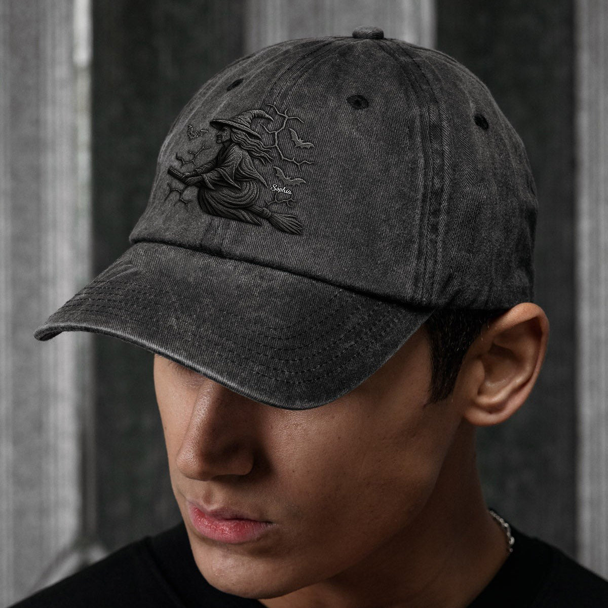 Beware Of The Witch - Personalized Witch Washed Denim Cap