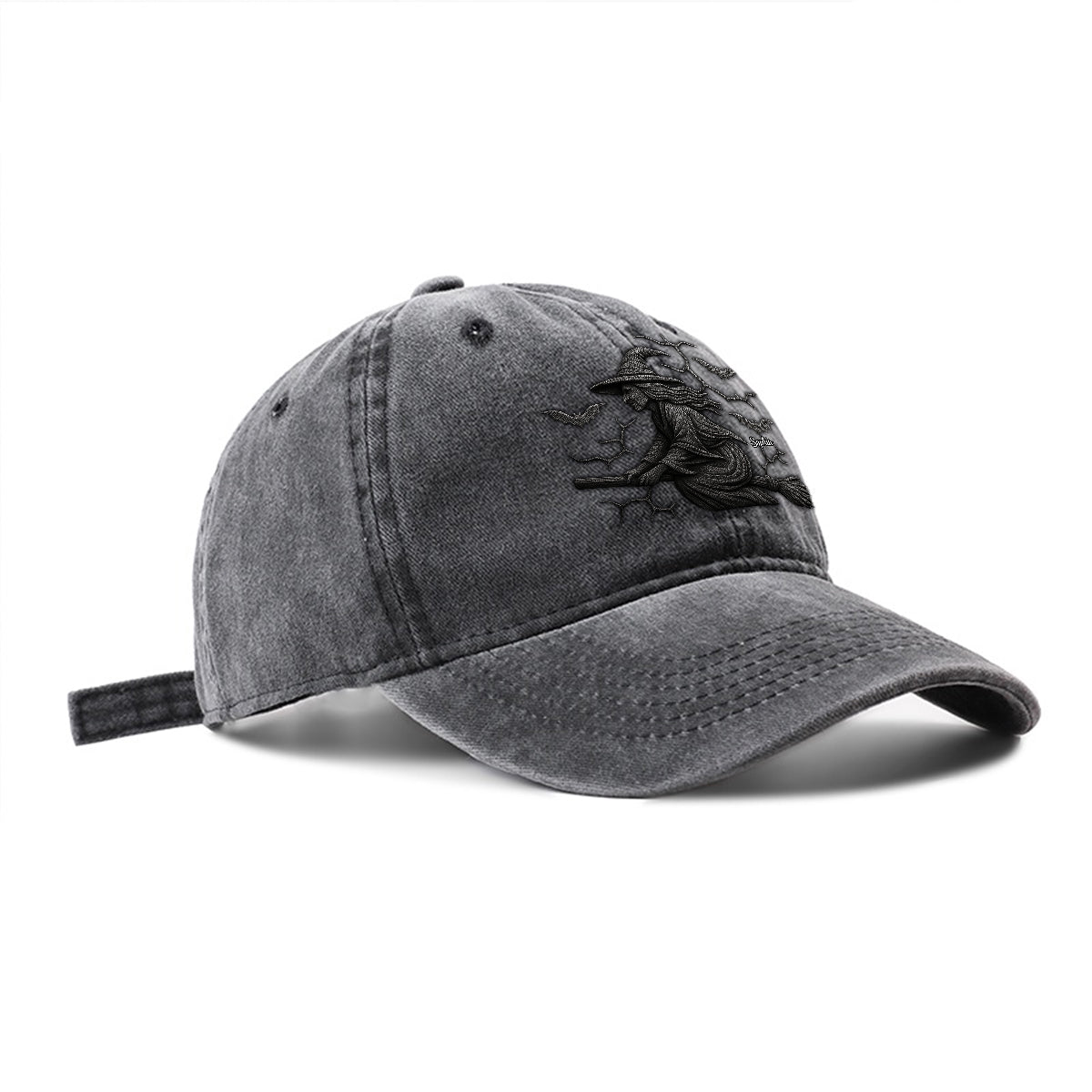 Beware Of The Witch - Personalized Witch Washed Denim Cap