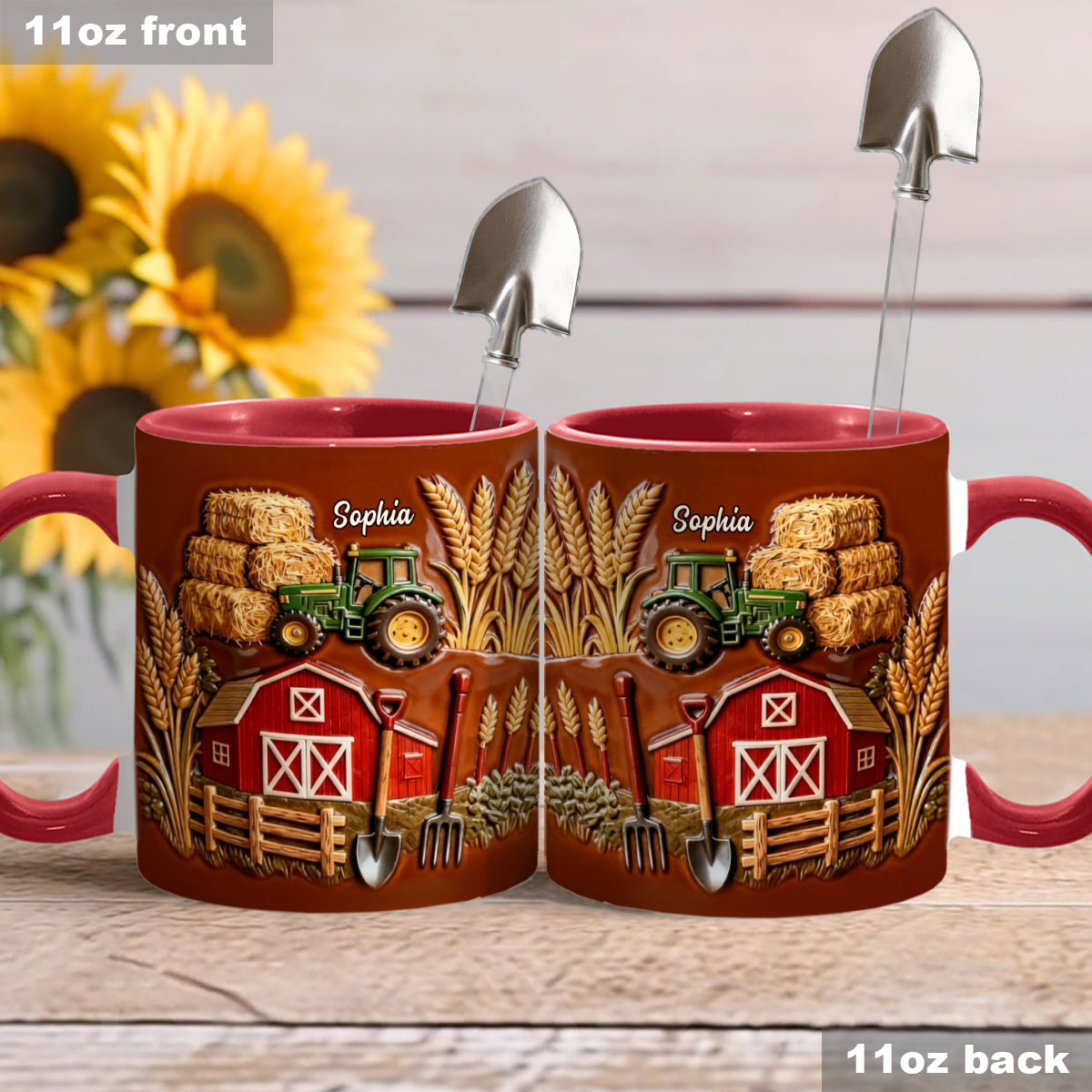 Farmer Life - Personalized Farmer Set Accent Mug with Acrylic Stirrers