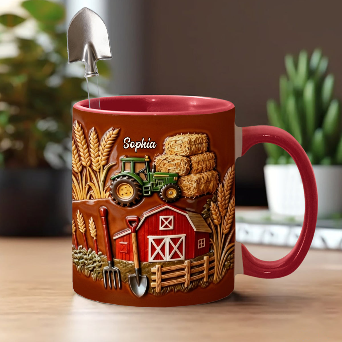 Farmer Life - Personalized Farmer Set Accent Mug with Acrylic Stirrers