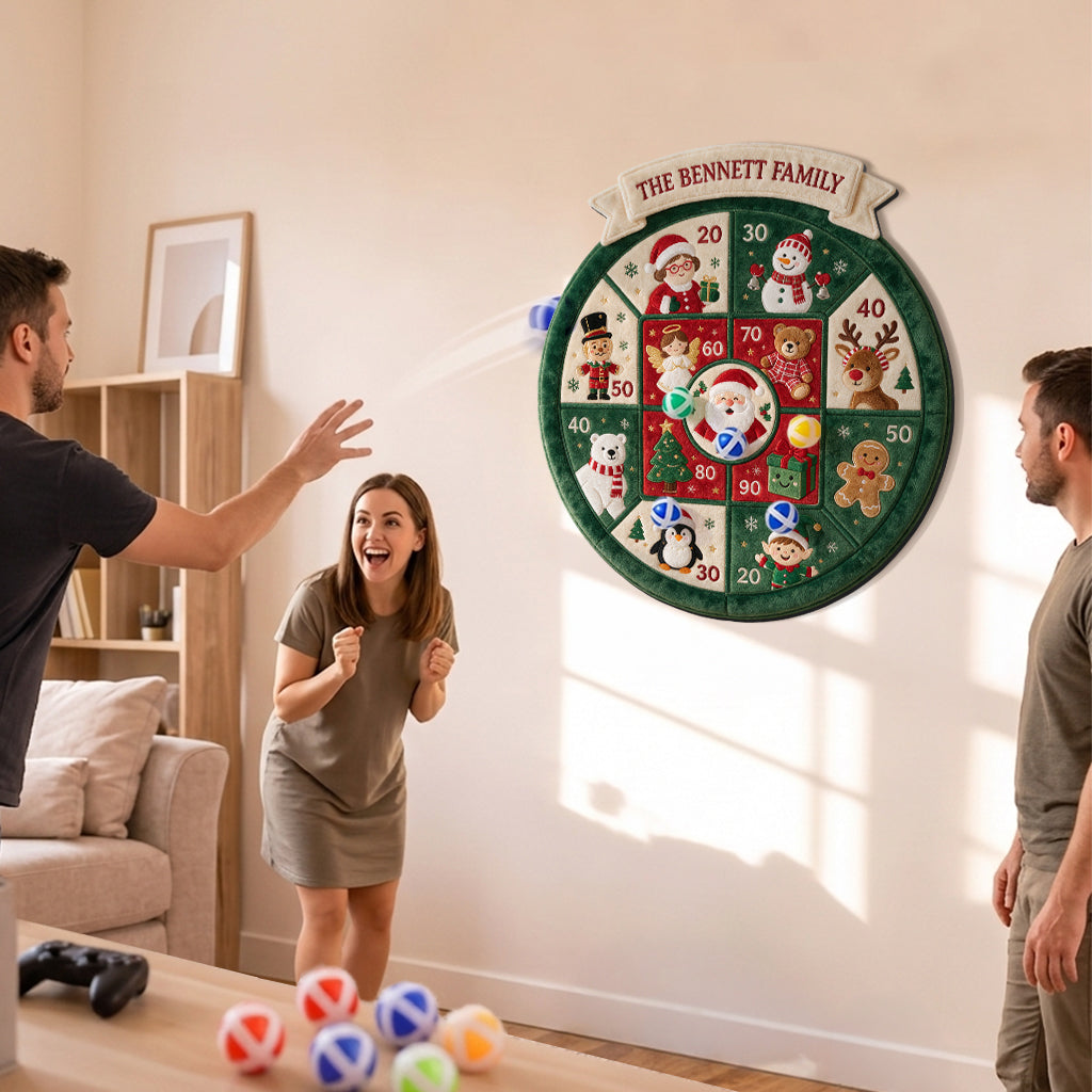 Merry Little Showdown - Personalized Family Sticky Ball Dart Board Set