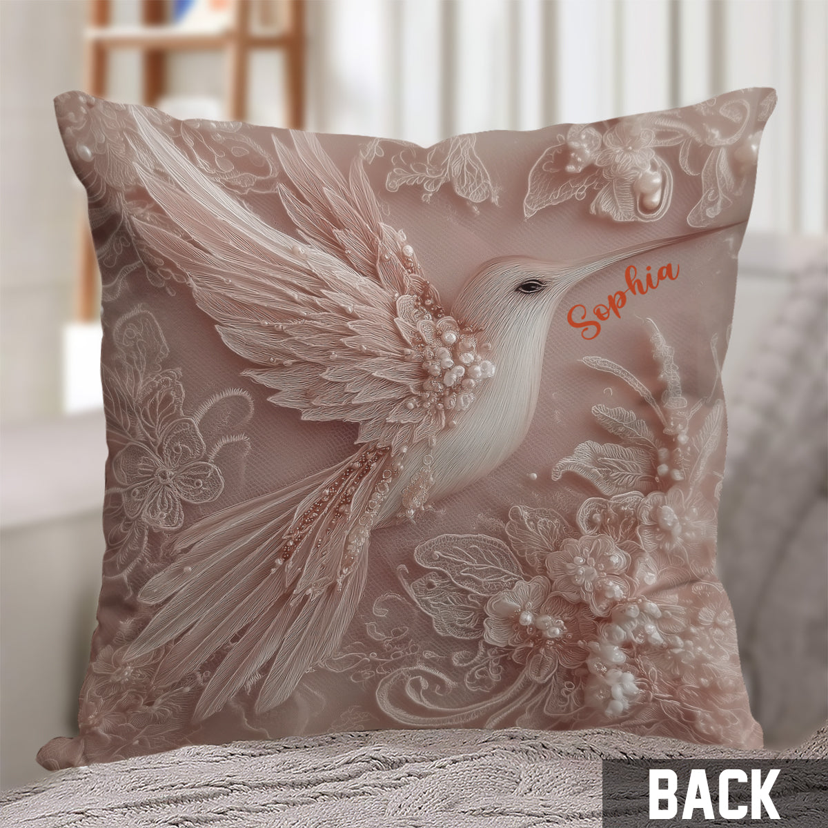 Beautiful Hummingbird - Personalized Hummingbird Throw Pillow