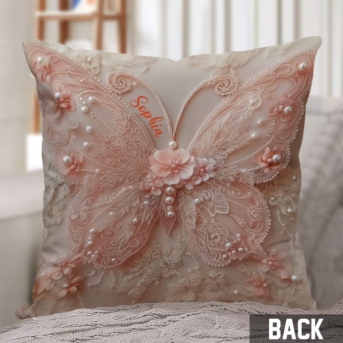 Love Butterfly - Personalized Butterfly Throw Pillow