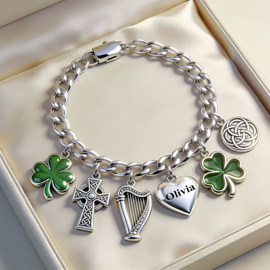 Celebrate St. Patrick's Day - Personalized Irish Bracelet With Charms