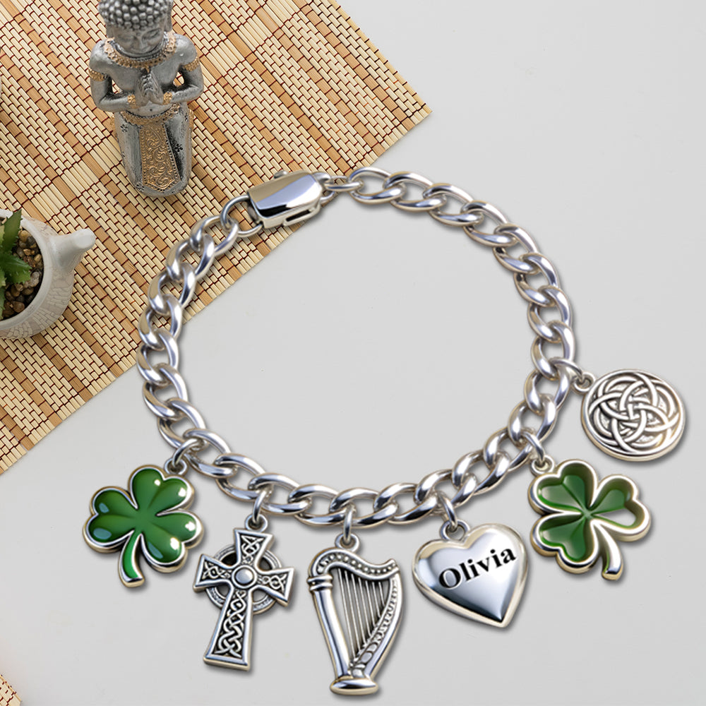 Celebrate St. Patrick's Day - Personalized Irish Bracelet With Charms