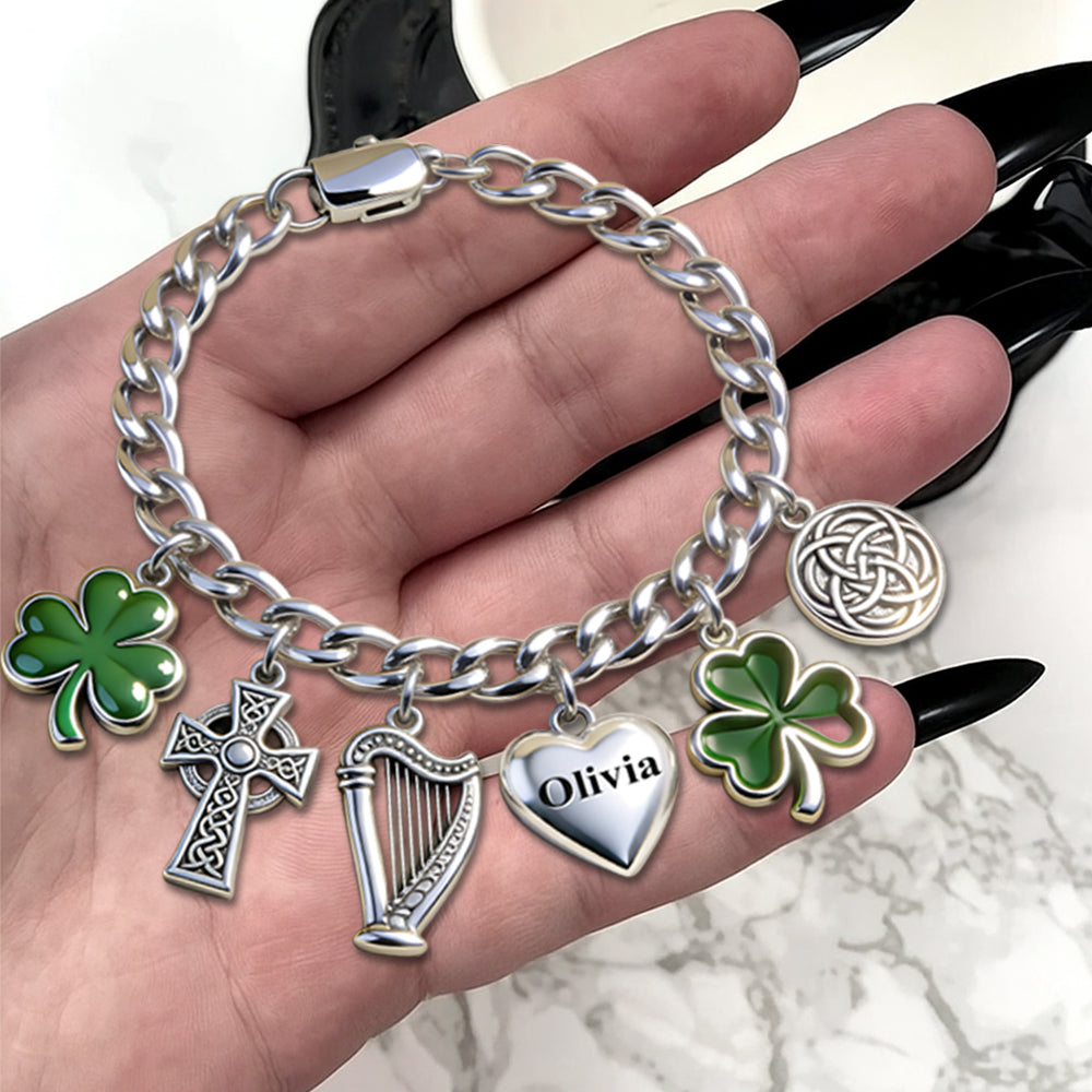 Celebrate St. Patrick's Day - Personalized Irish Bracelet With Charms