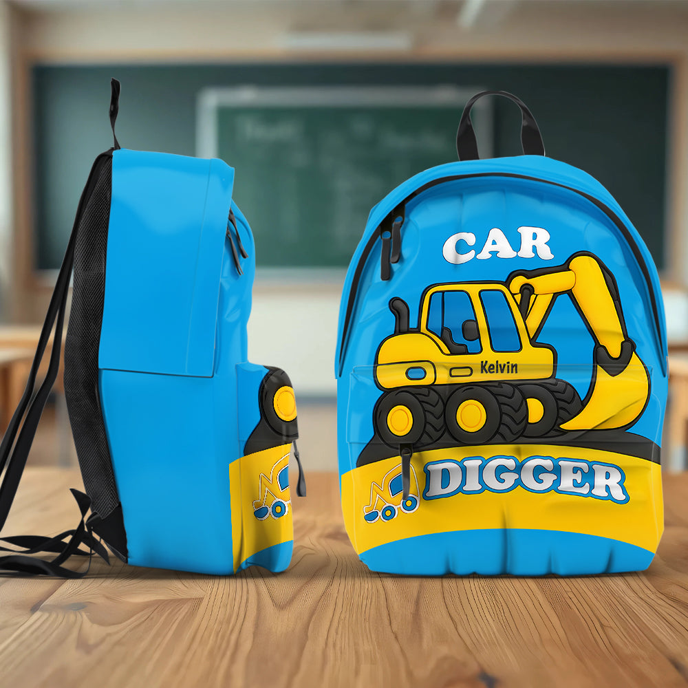 Excavator Cute Children's Gift - Personalized Kid Classic Cap & Backpack