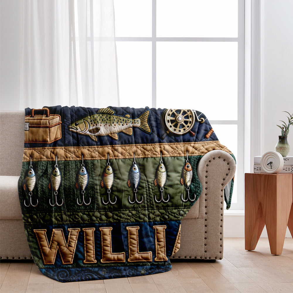 Love Fishing - Personalized Fishing Blanket