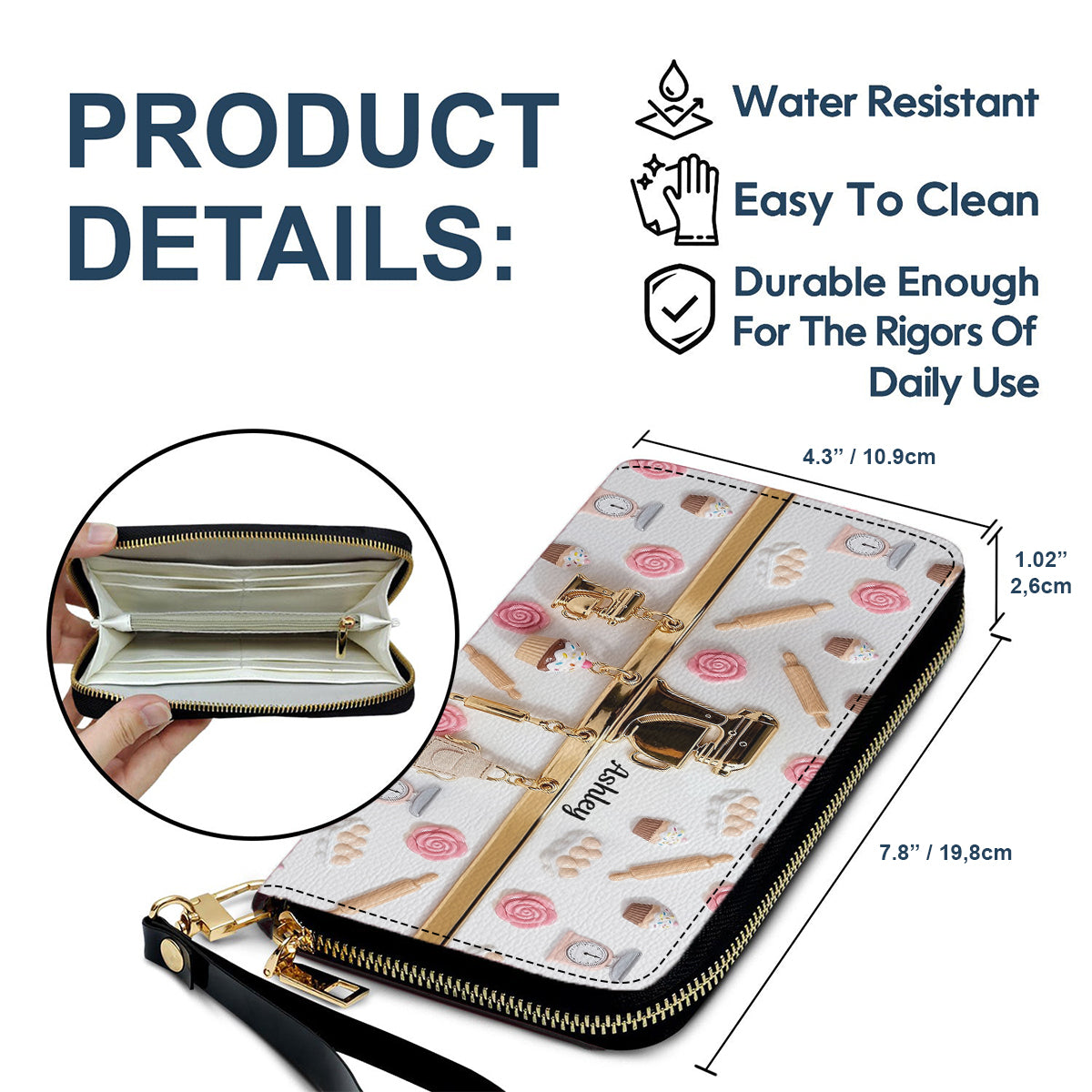 Baking Charms - Personalized Baking Leather Handbag & Leather Long Wallet