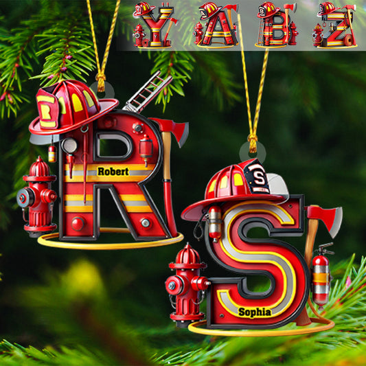 Firefighter Alphabet Decoration - Personalized Firefighter Ornament