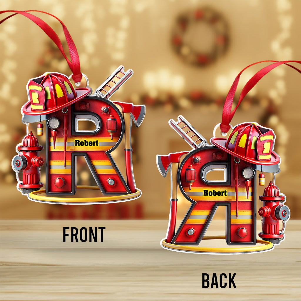 Firefighter Alphabet Decoration - Personalized Firefighter Ornament