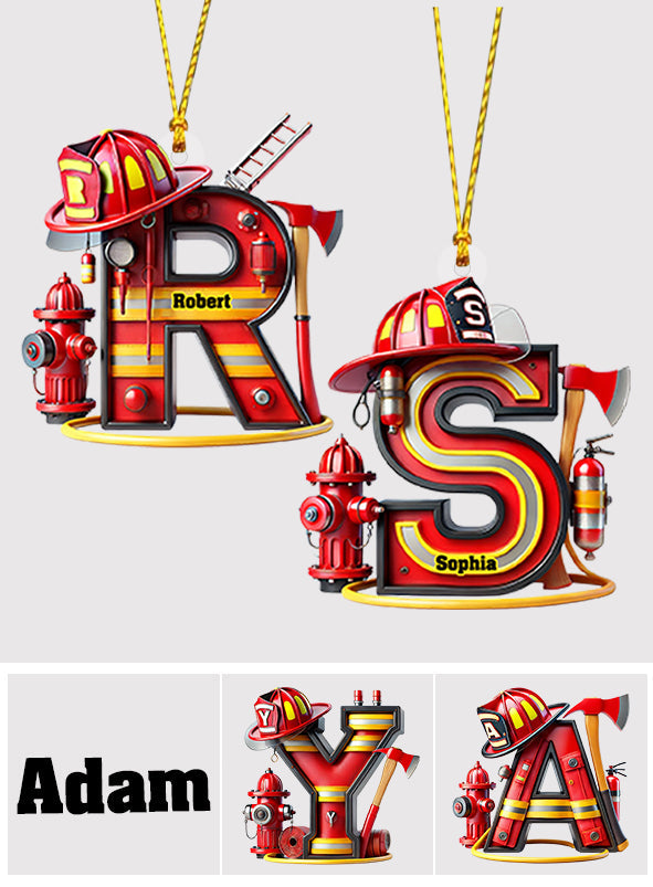 Firefighter Alphabet Decoration - Personalized Firefighter Ornament
