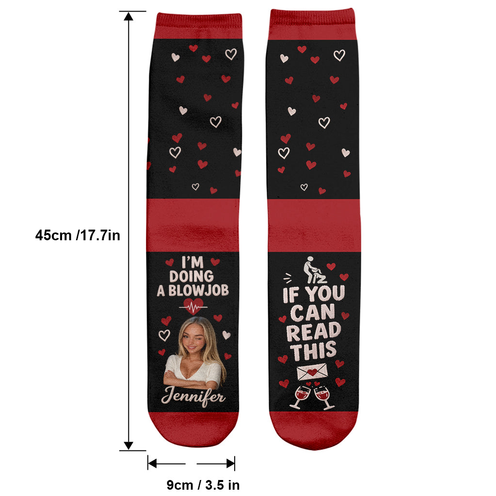 I'm Doing A Blowjob - Personalized Spicy Couple Socks