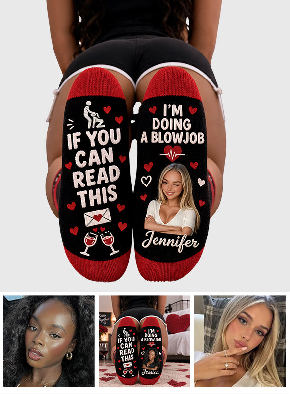 I'm Doing A Blowjob - Personalized Spicy Couple Socks