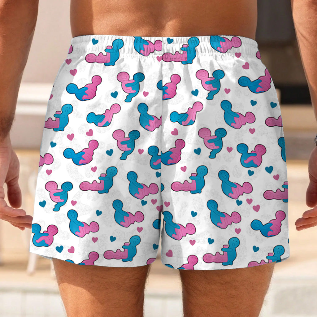 I Love You - Personalized Couple Men Swim Trunks With Liner