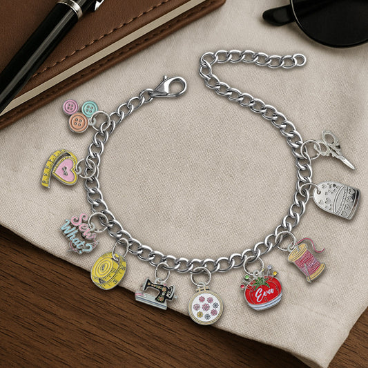 Sewing Lovers - Personalized Sewing Bracelet With Charms
