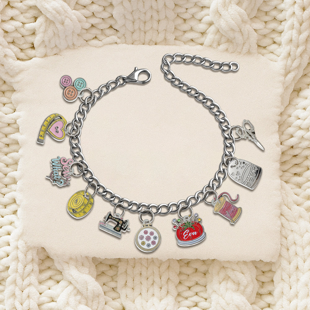 Sewing Lovers - Personalized Sewing Bracelet With Charms