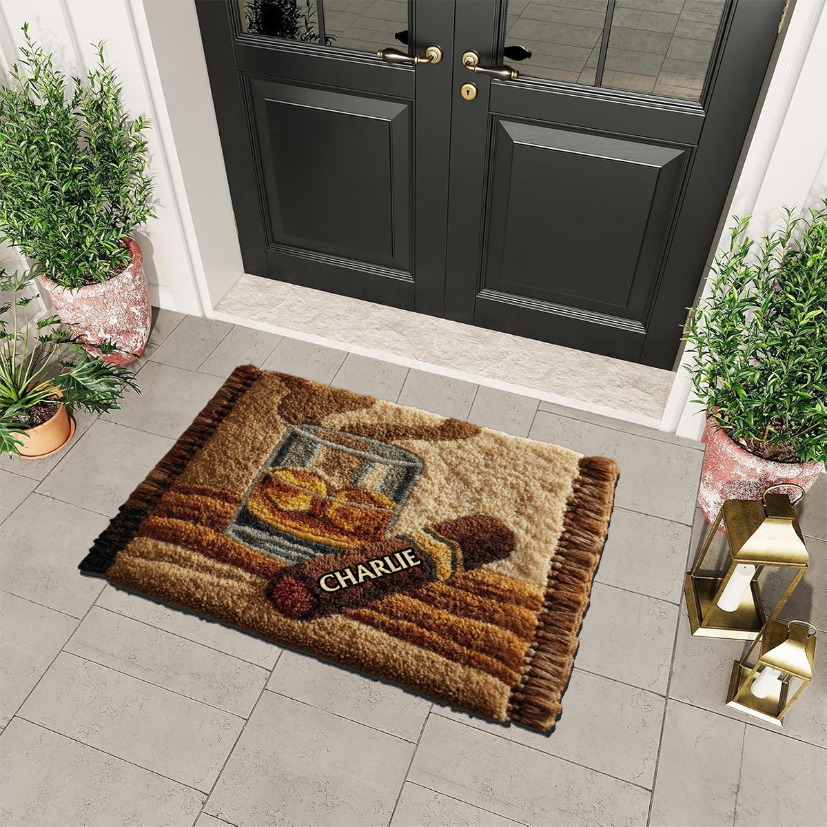 Unique Gift For Whiskey, Bourbon, Cigar... Lovers - Personalized Whisky Non-Slip Tufted Rug