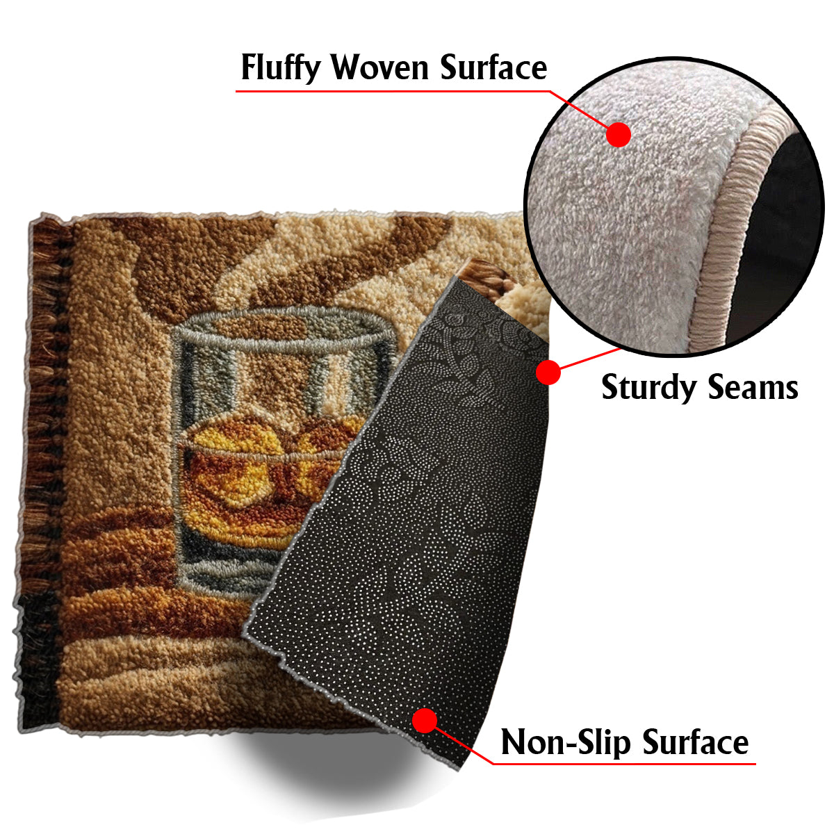 Unique Gift For Whiskey, Bourbon, Cigar... Lovers - Personalized Whisky Non-Slip Tufted Rug