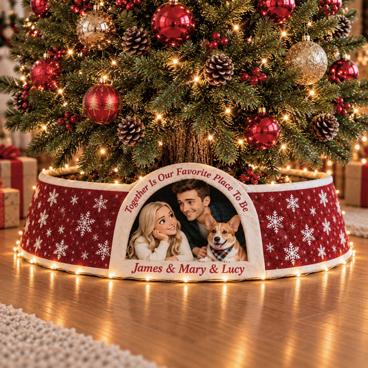 Together Is Our Favorite Place To Be - Personalized Couple LED Light Tree Collar