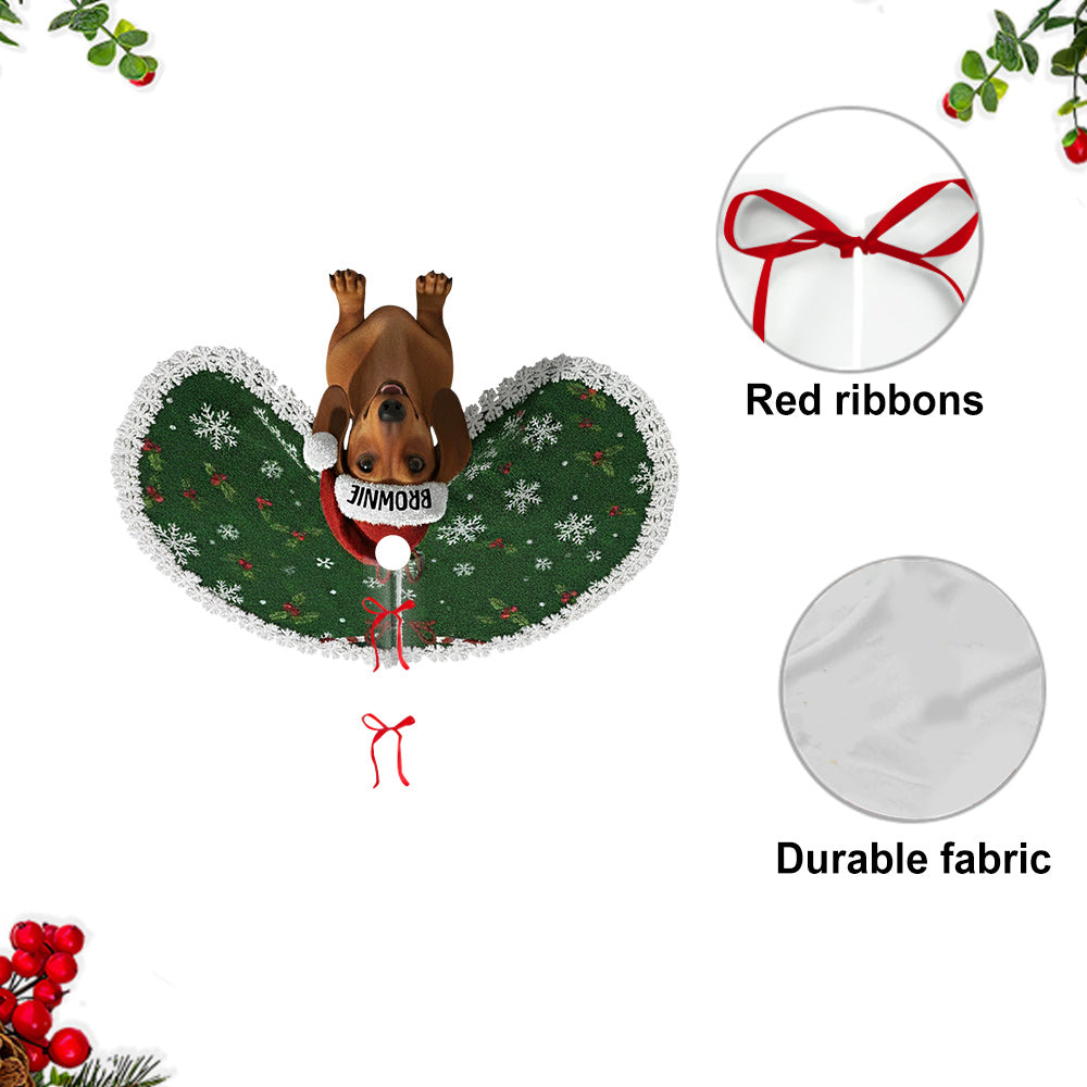 Merry Dogmas Custom Photo - Personalized Dog Shaped Tree Skirt