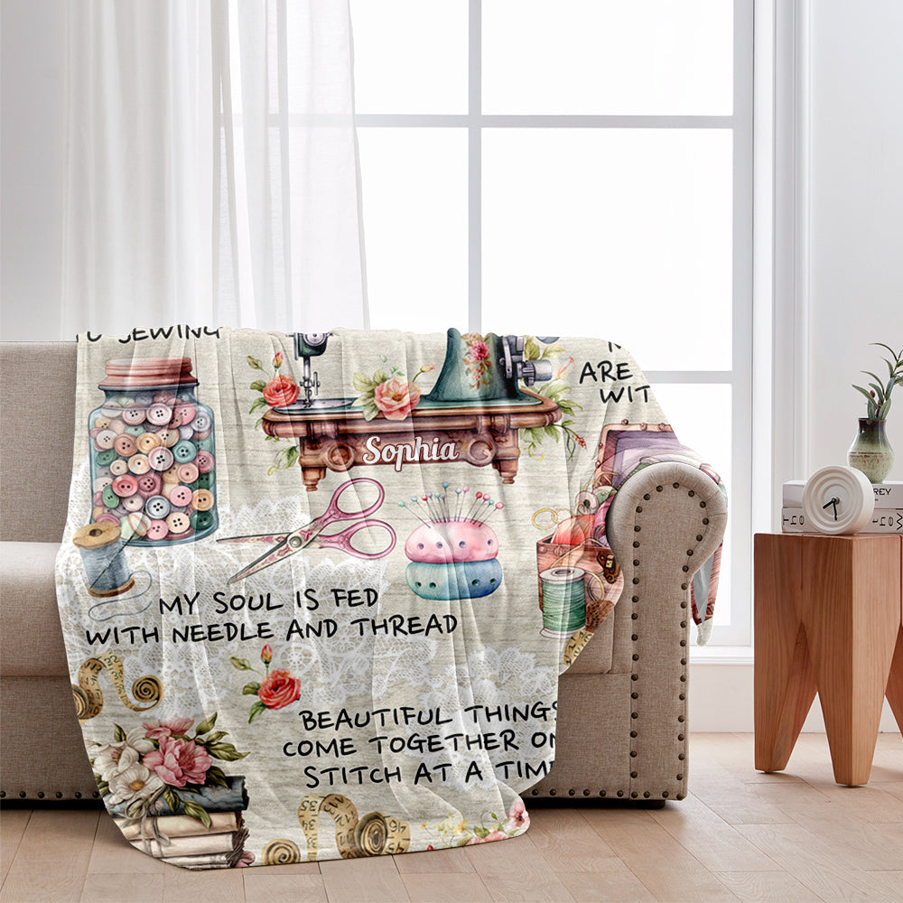 Sew Addicted To Sewing - Personalized Sewing Blanket